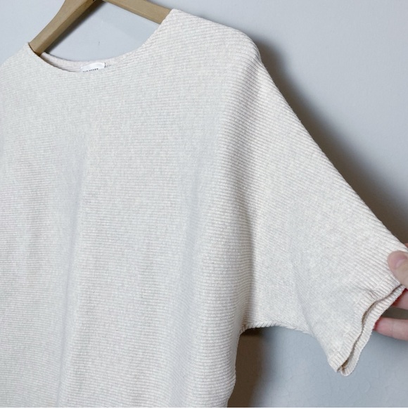 The Reset R Label Ribbed Cream Short Sleeve Pullover Sweater - Picture 9 of 12